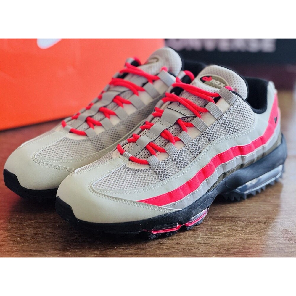 Men’s Size 11 Nike Air Max 95 G Golf Light Silver Bright Crimson HV4696-003 NIB